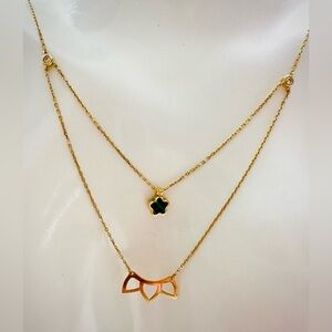 Crown Layered Centered Necklace. 💛 Real 18(18k) Karat Solid Gold Jewelry